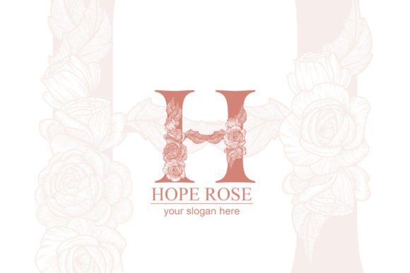H Logo, Letter H Monogram, Style – Floral: A Modern Graphic Design Asset for Branding