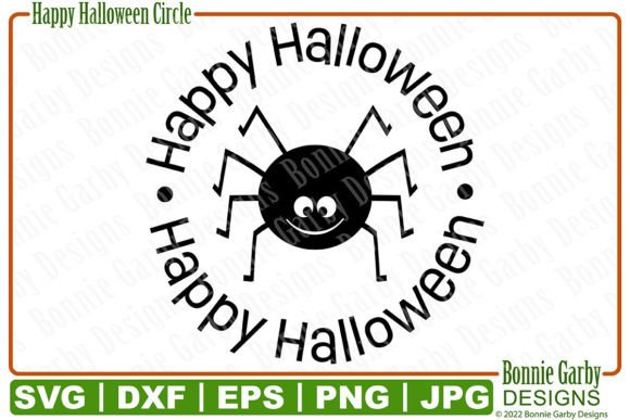 Happy Halloween Circle Sentiment SVG for T-Shirt Designs