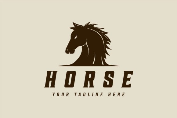 Horse Logo Vector Vintage Graphic Design for Branding Projects