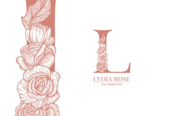 Letter L Logo in Floral Style: A Modern Monogram for Creative Sellers