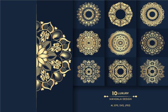 Luxury Ornamental Mandala Set Design Graphics