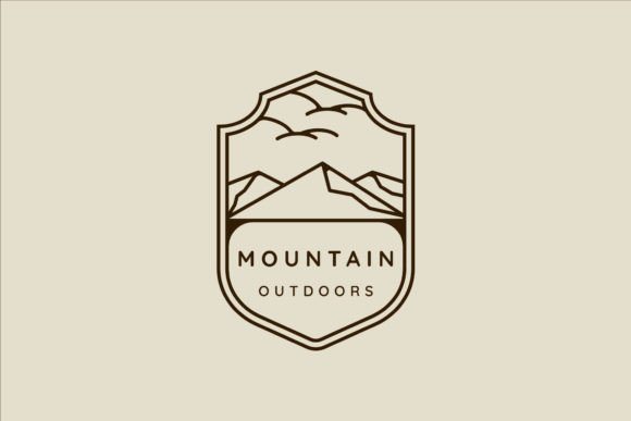 Mountain Line Art Simple Emblem Logo: Graphics and Logos for Adventure Brands