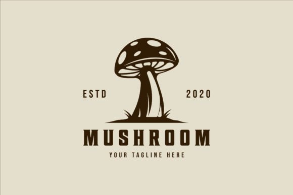 Mushroom Logo Vector Vintage Design for Graphics and Logos
