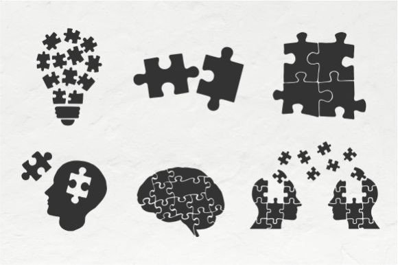 Puzzle Vintage Illustration Vector