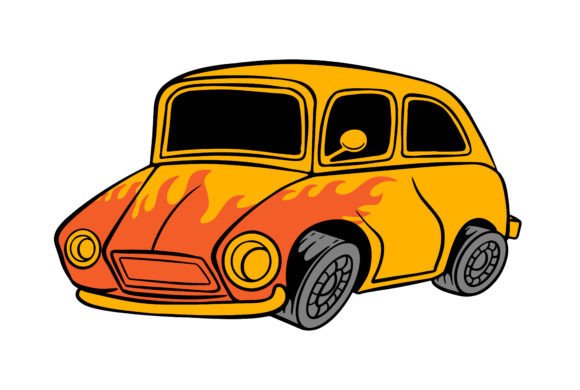 Race Car with Fire Clipart: A Bold Illustration for Content Creators