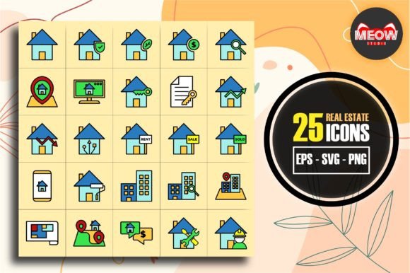 Real Estate Icon Set: A Graphic Design Asset for Crafting and Branding