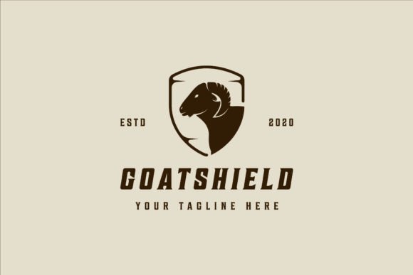 Shield and Goat Logo Vintage Vector: A Powerful Graphic Design Asset for Branding