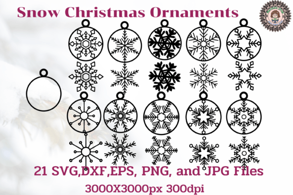 Snow Christmas Ornaments Graphics for Festive Handmade Projects