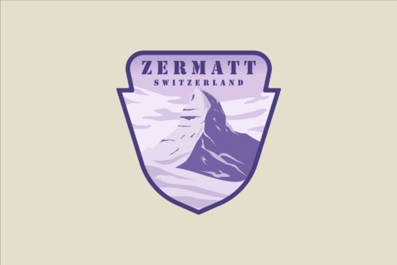 Zermatt Switzerland Emblem Logo Vector: A Timeless Embroidery Asset