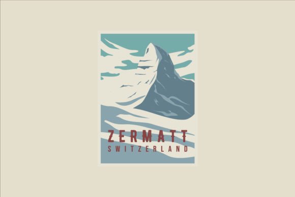 Zermatt Switzerland Vector Poster Design: A Premium Graphic Template for Local Business Branding