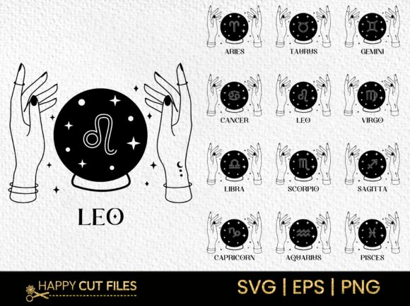 Zodiac Signs Crystal Ball Magical Svg Graphics